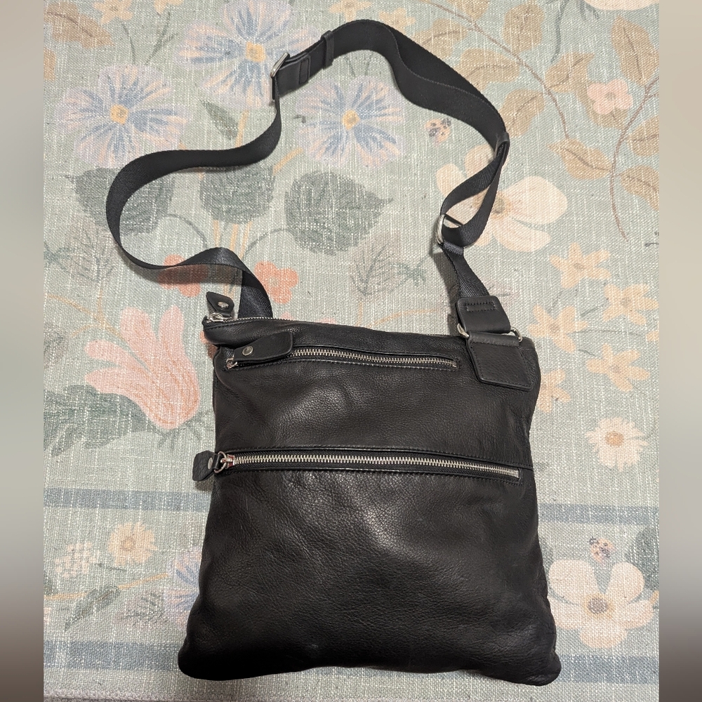 Black Leather Crossbody Bag